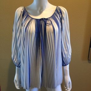 Diane Von Furstenberg Blue and White Blouse